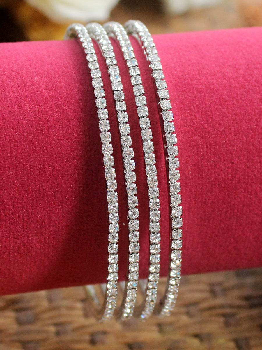 Avika Bangle Set Silver T4 Jewels