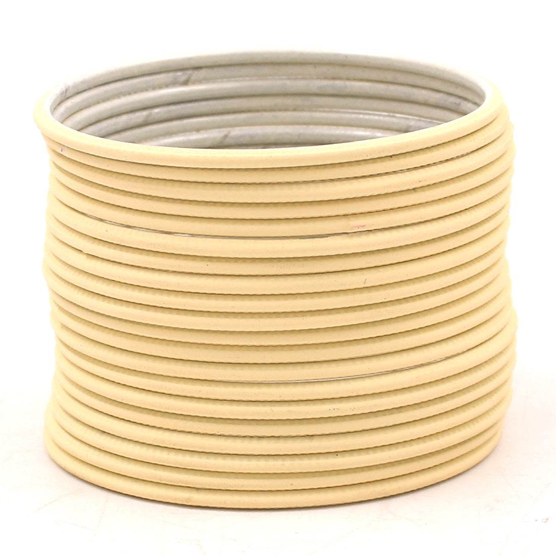 Set of 24 Matte Textured Bangles by T4 Jewels Cream T4 Jewels