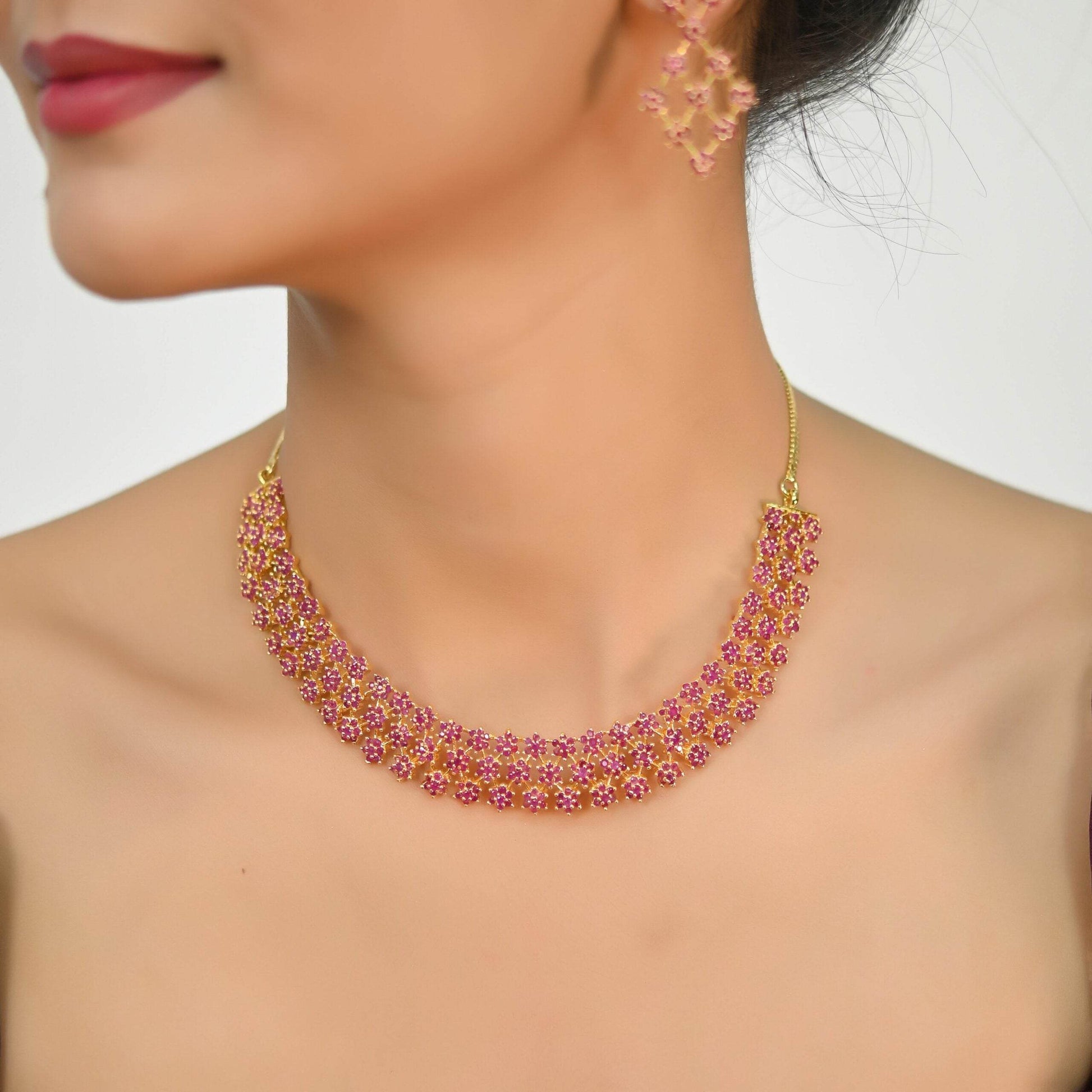 Enchanting Handmade CZ Necklace Set to Add Sparkle to Your Outfit T4 Jewels