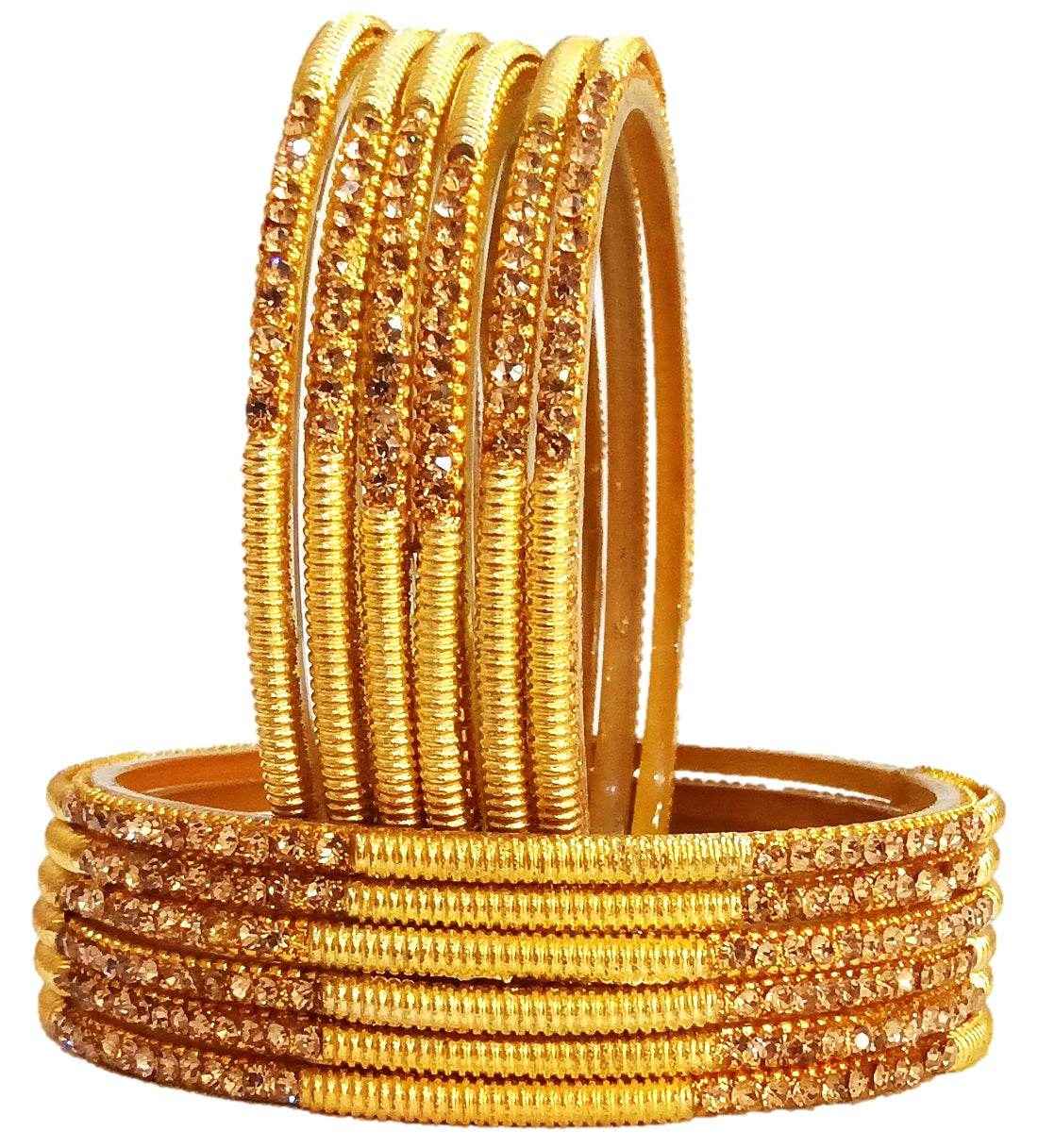 T4 Jewels Golden Color Bangles (Pack Of 12)