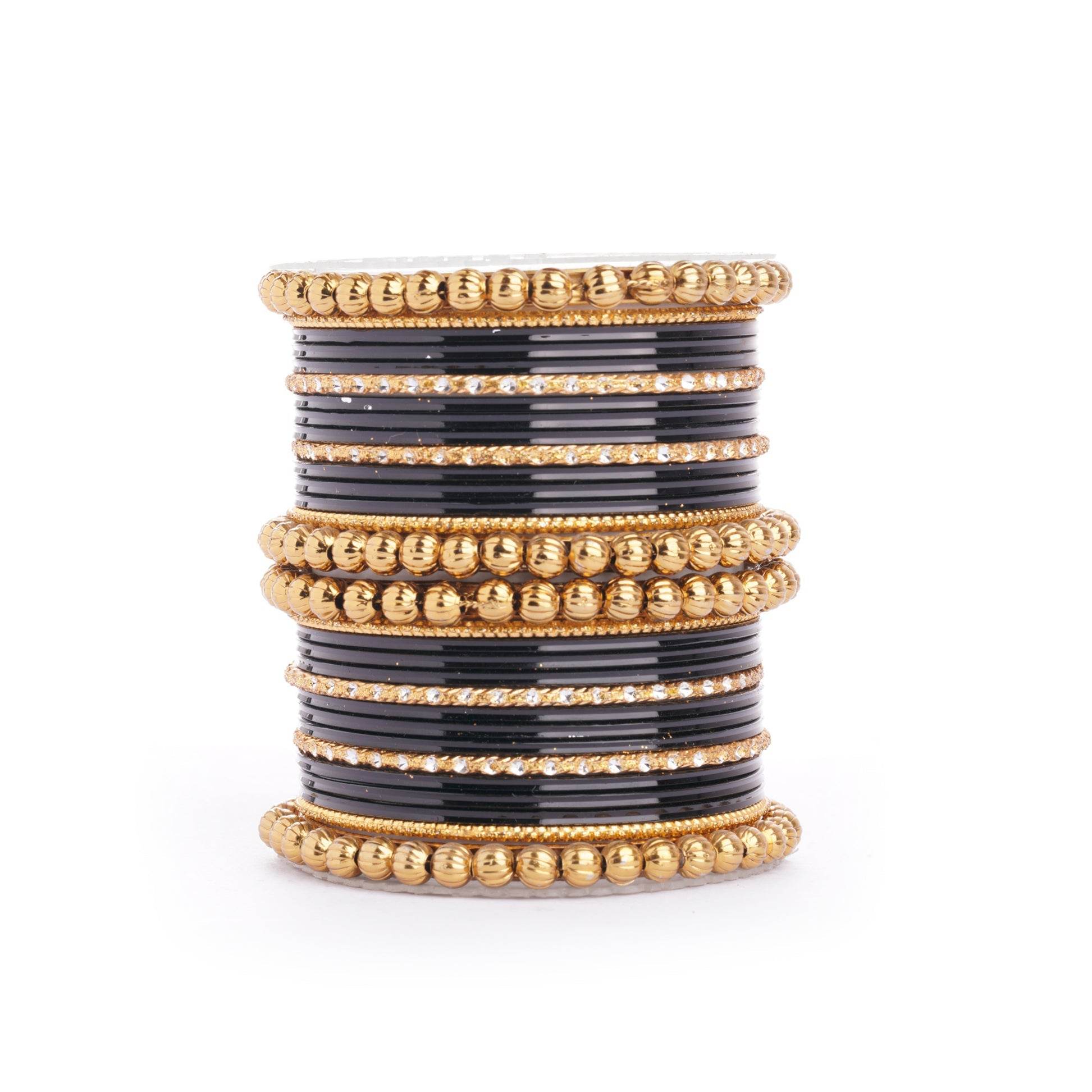 Traditional Indian Bangle Set with Antique Kadas designed for Women Black T4 Jewels