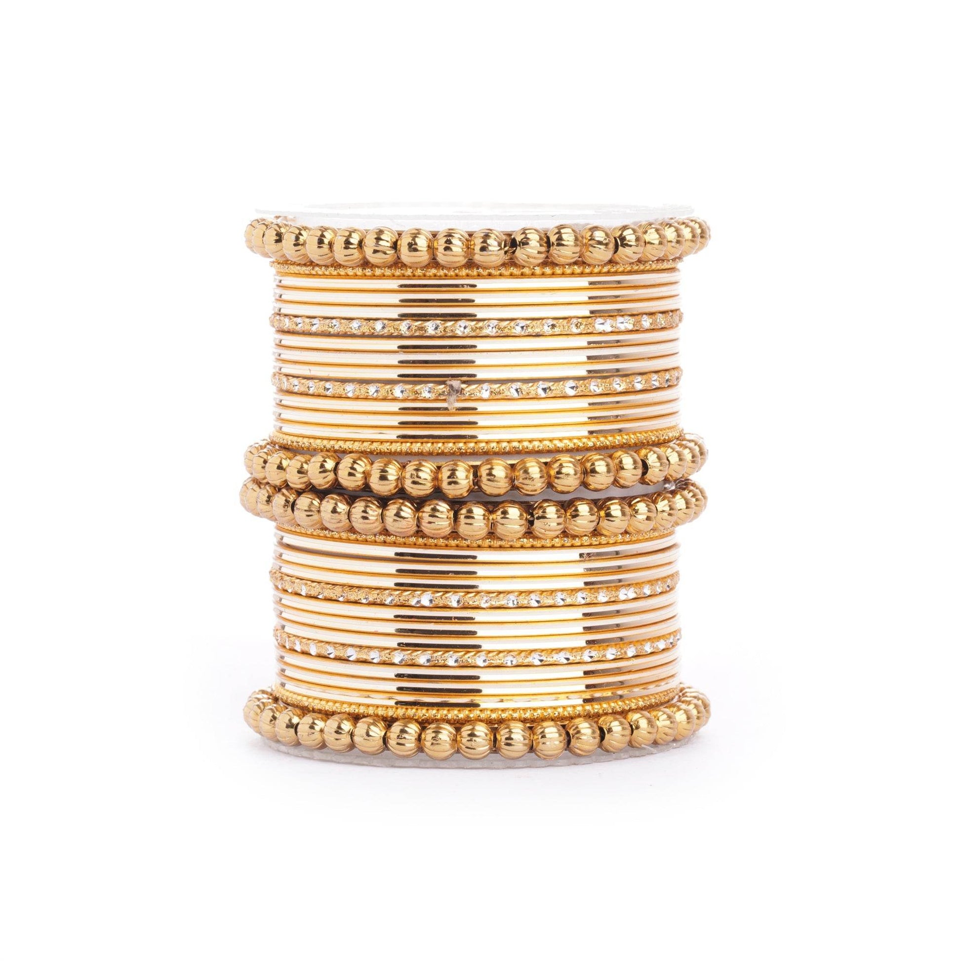 Traditional Indian Bangle Set with Antique Kadas designed for Women Golden T4 Jewels