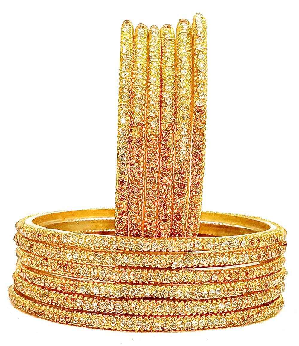 T4 Jewels Golden Color Bangles (Pack Of 12)