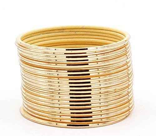 T4 Jewels Many Colors Glossy Metal Bangles (Pack Of 24).