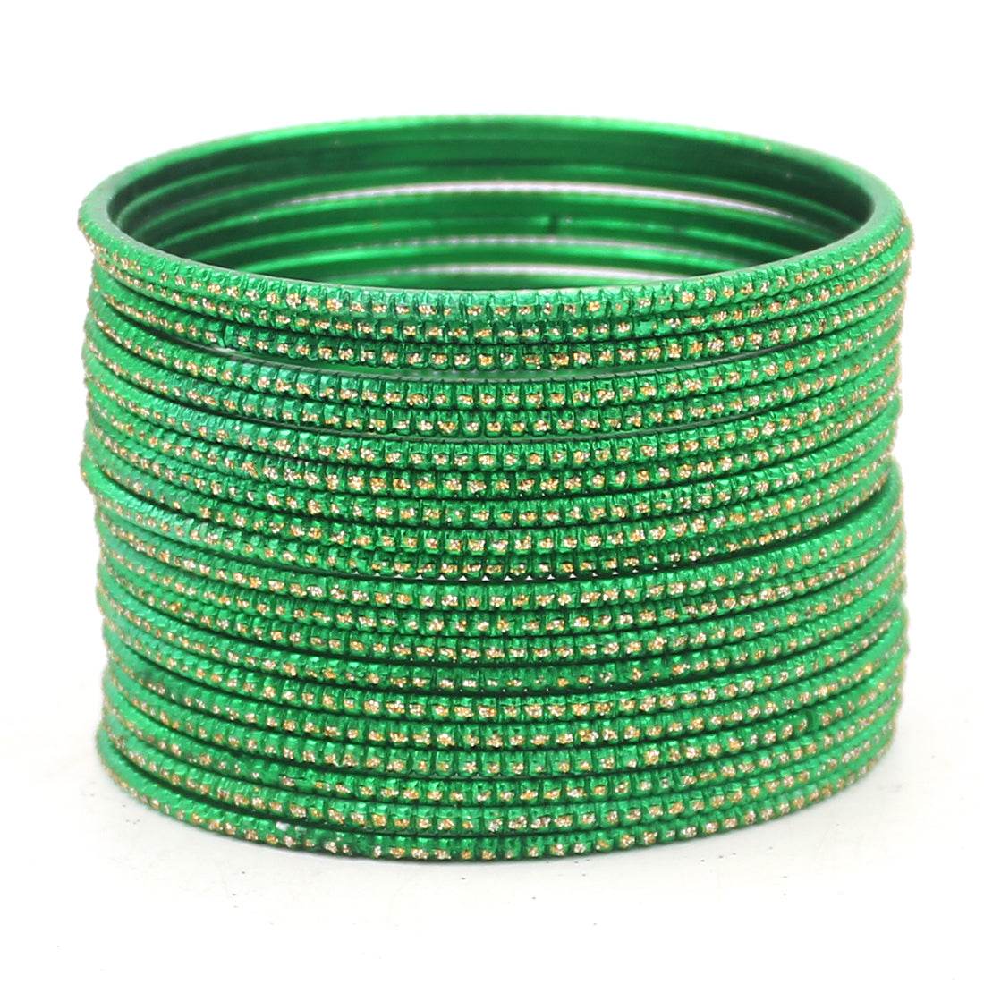 Set of 24 Glitter Bangles by T4 Jewels Green T4 Jewels