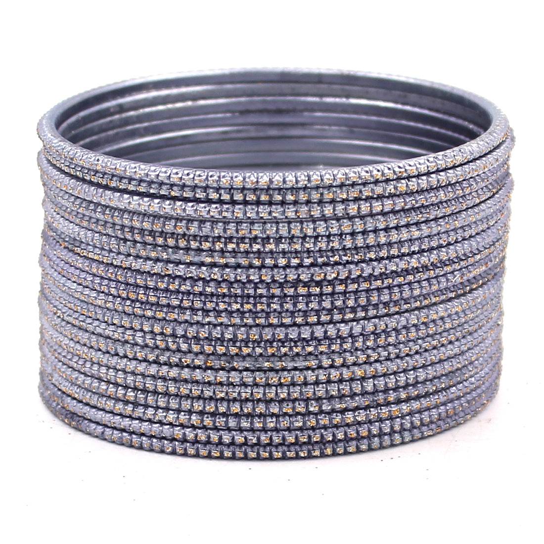 Set of 24 Glitter Bangles by T4 Jewels Grey T4 Jewels