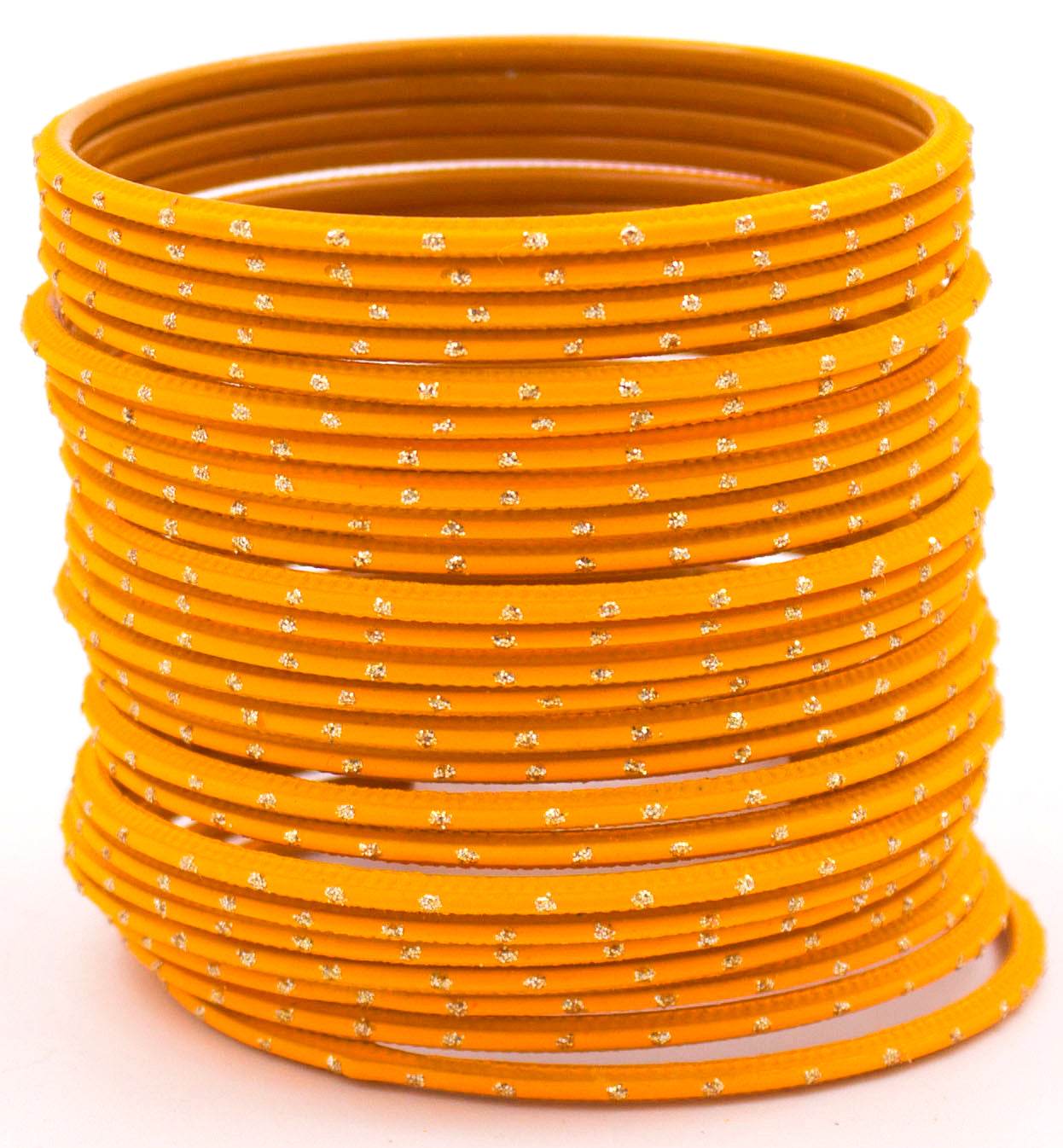 Set of 24 Plain Matte Textured Metal Bangles By T4 Jewels Haldi T4 Jewels