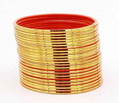 T4 Jewels Many Colors Glossy Metal Bangles (Pack Of 24).