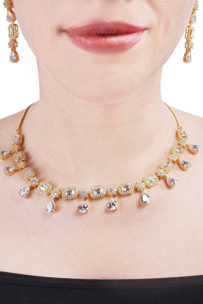 Spectacular Handcrafted CZ Necklace Set - An Exquisite and Unique Jewelry Piece T4 Jewels