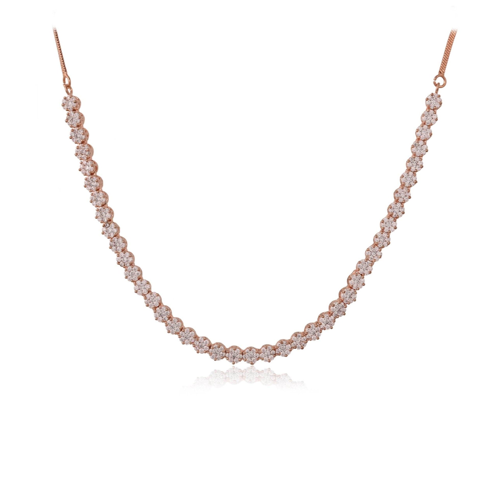 Stunning Handmade CZ Necklace Set - An Eye-Catching Piece - T4 Jewels