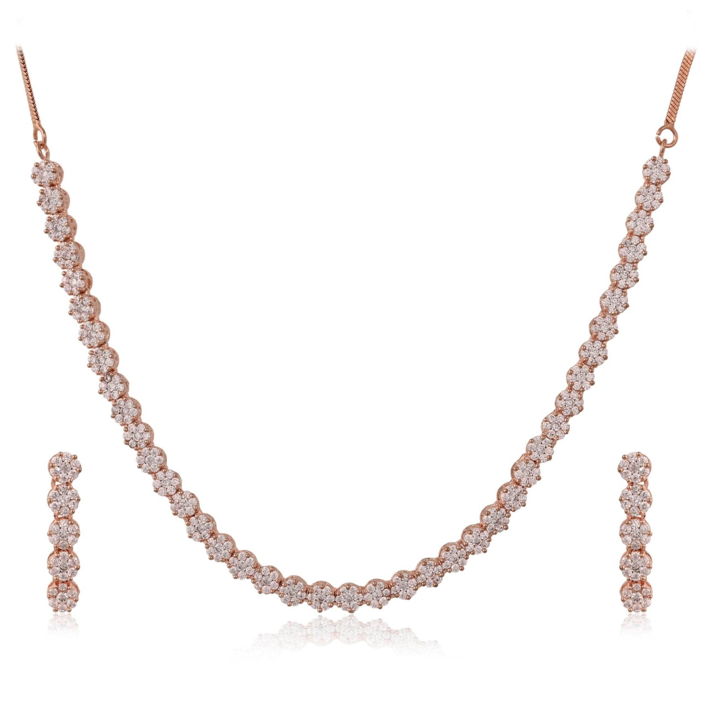 Stunning Handmade CZ Necklace Set - An Eye-Catching Piece - T4 Jewels