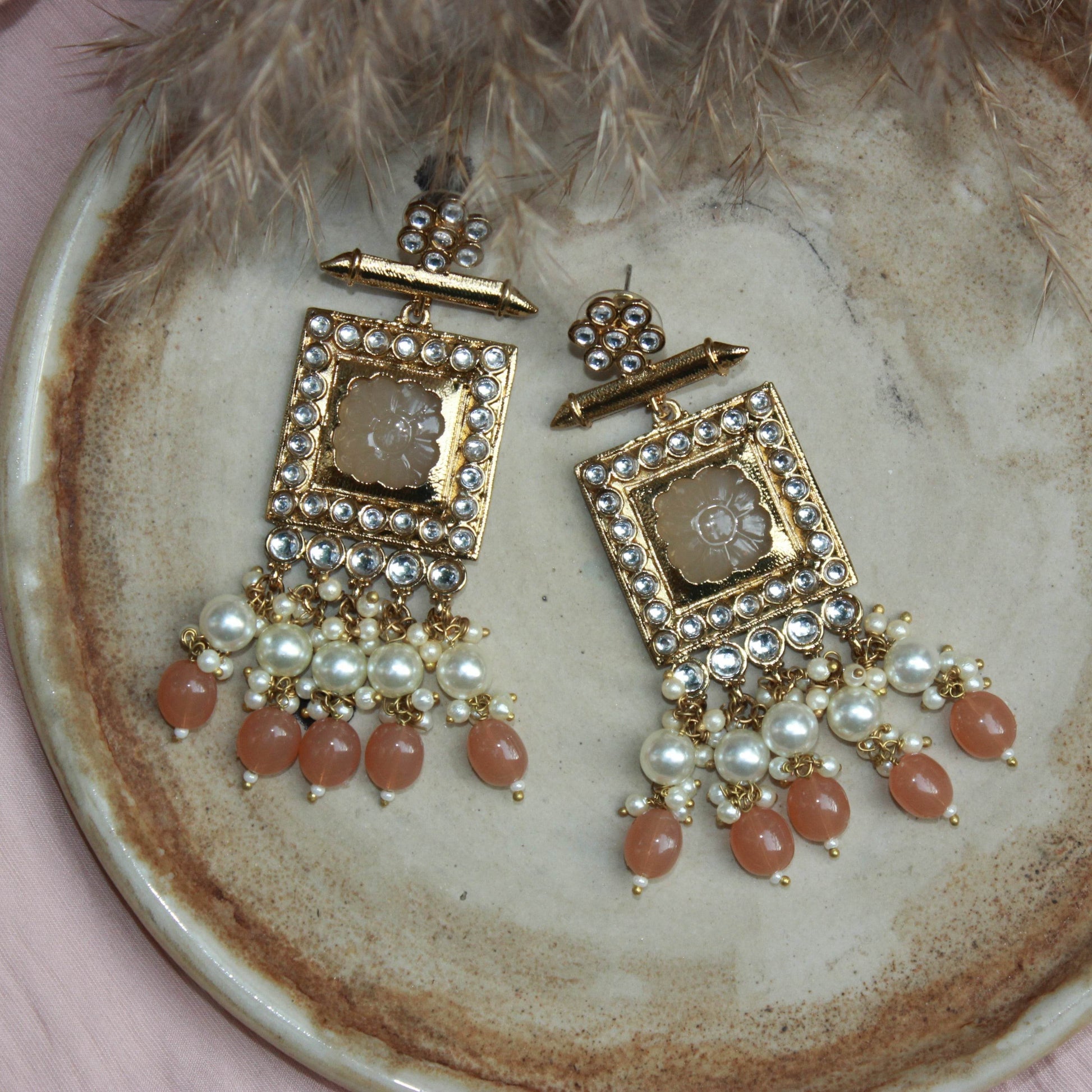 Jhumki Earring with crystal stone by T4 Jewels - T4 Jewels