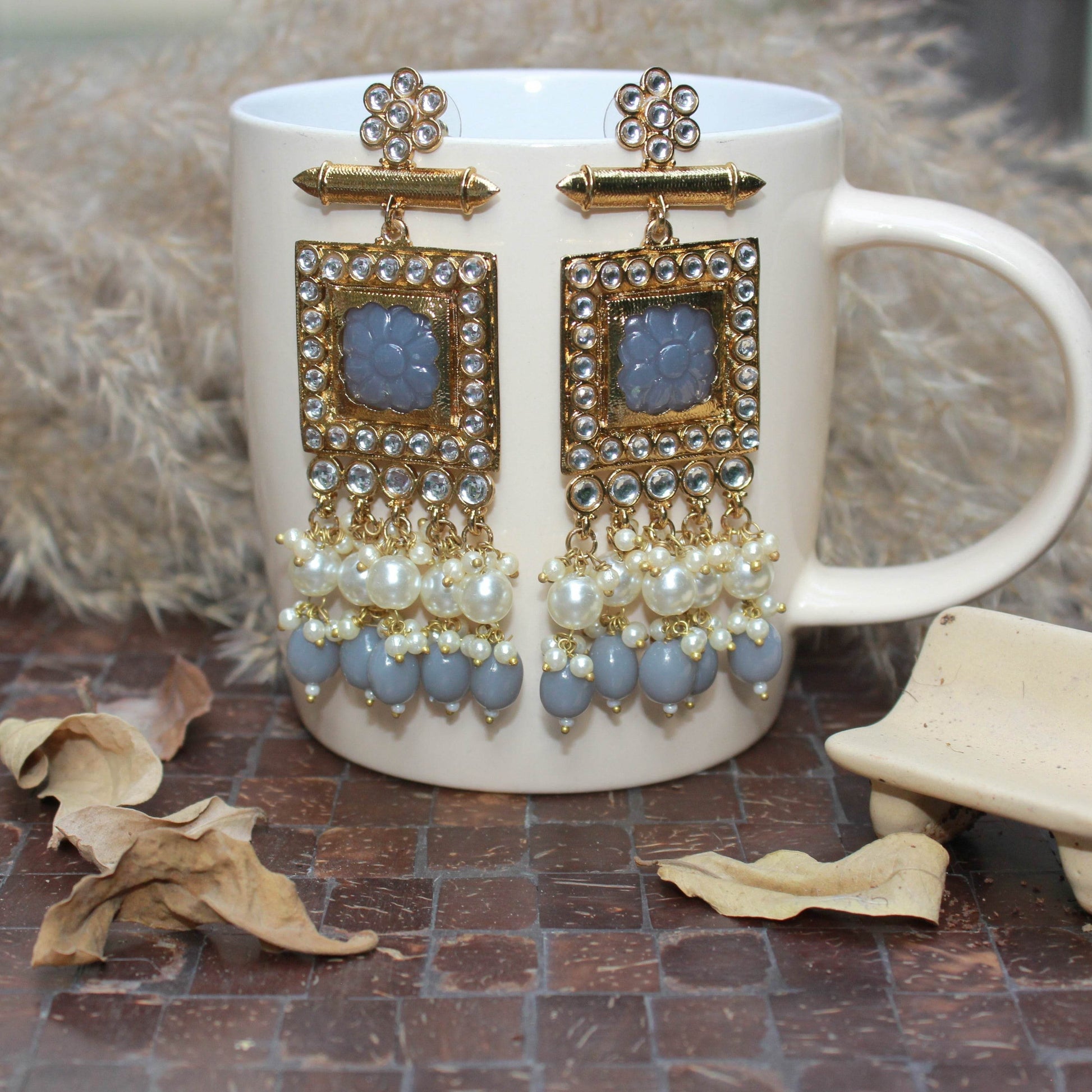 Jhumki Earring with crystal stone by T4 Jewels - T4 Jewels