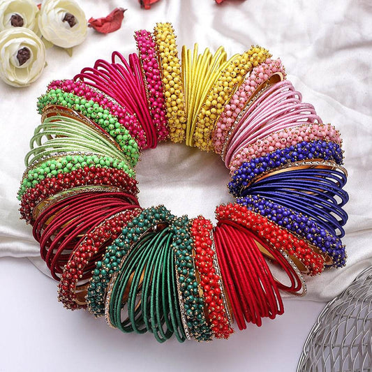 Bangle Bunch with Gajra Kada and Velvet Bangles (8 Colours) BANGLES BY T4 Jewels