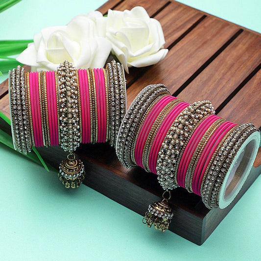 Set of 2 Traditional Jhumki Bangle Set Rani T4 Jewels