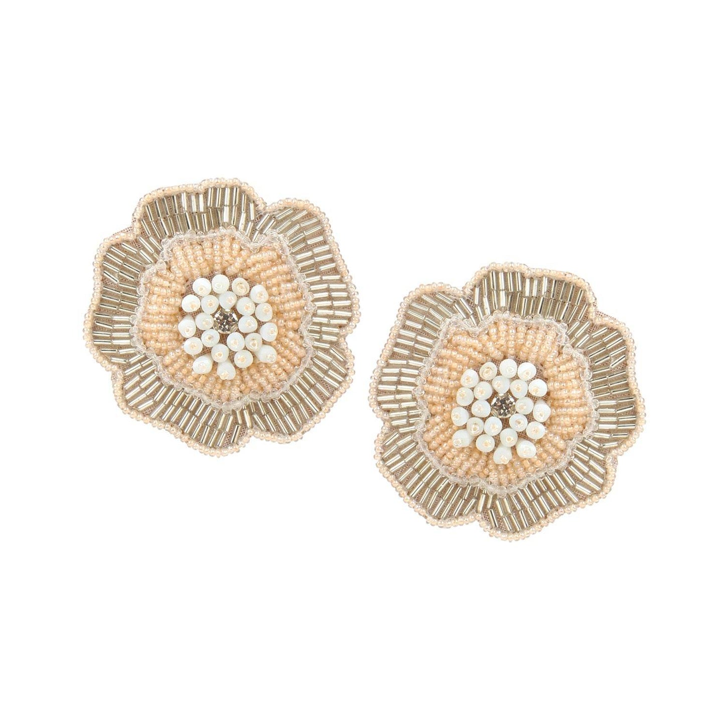 Beautiful Rose Shaped Handmade Earring by T4 Jewels Peach T4 Jewels
