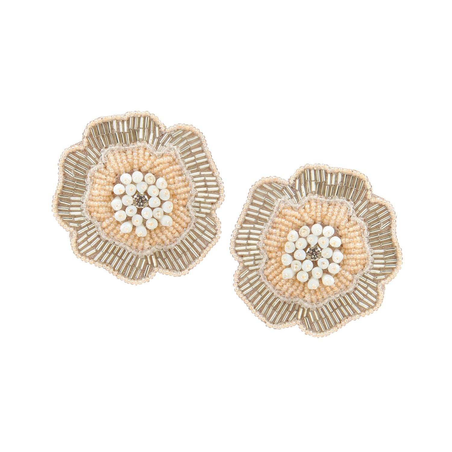 Beautiful Rose Shaped Handmade Earring by T4 Jewels Peach T4 Jewels