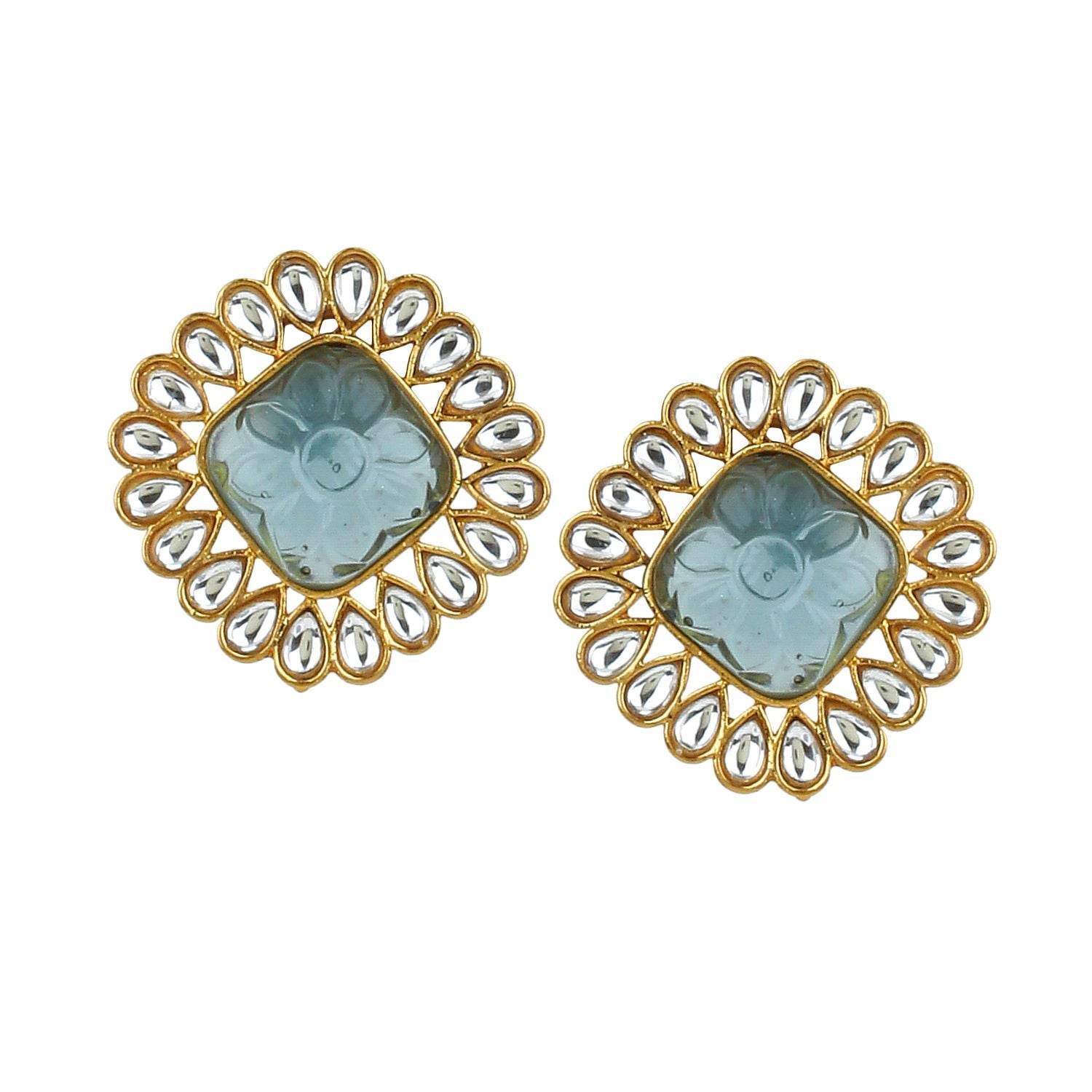 Traditional Kundan Earring by T4 Jewels Grey T4 Jewels
