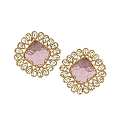 Traditional Kundan Earring by T4 Jewels Mauve T4 Jewels