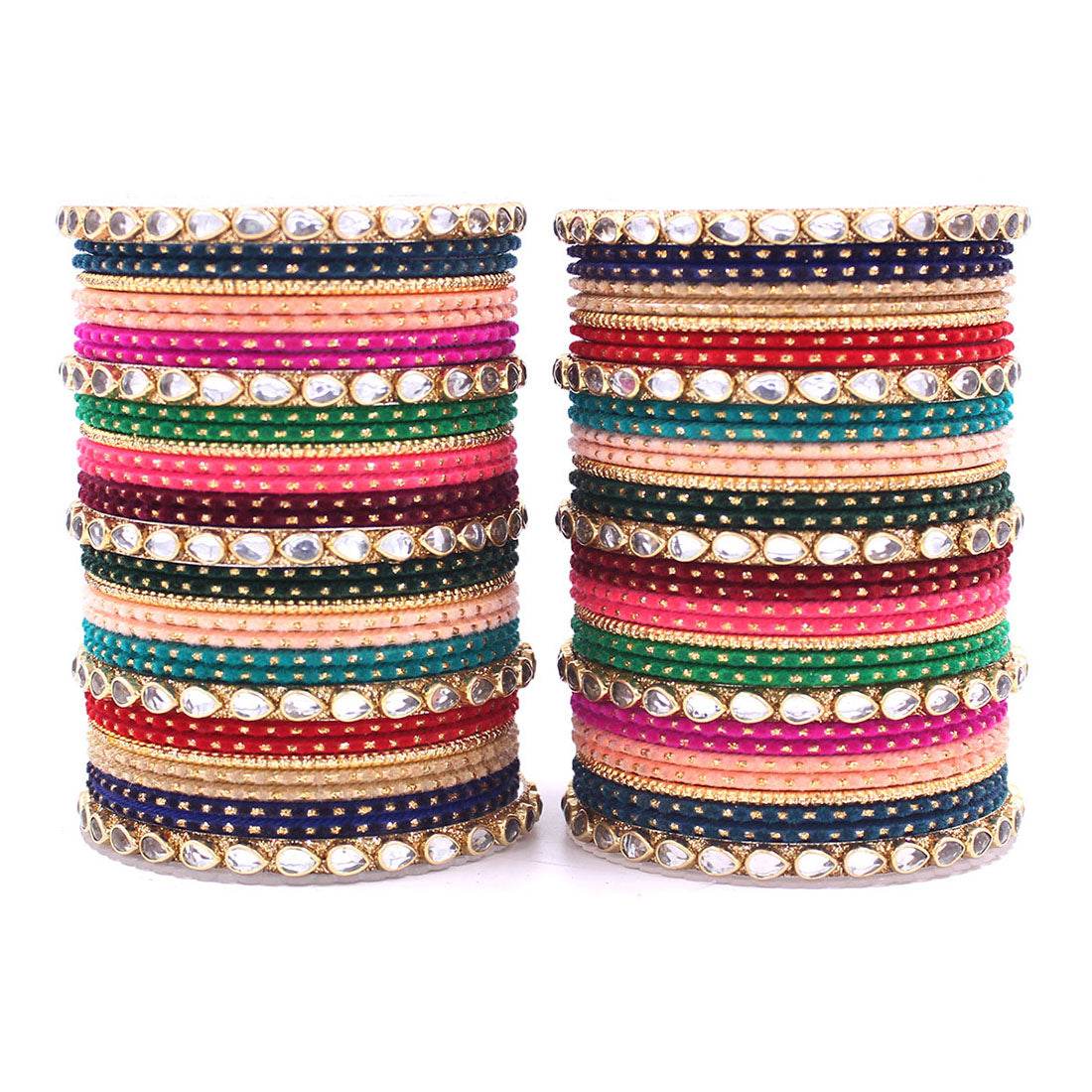 Set of 2 Multi Colour Bangle Set by T4 Jewels Multi T4 Jewels