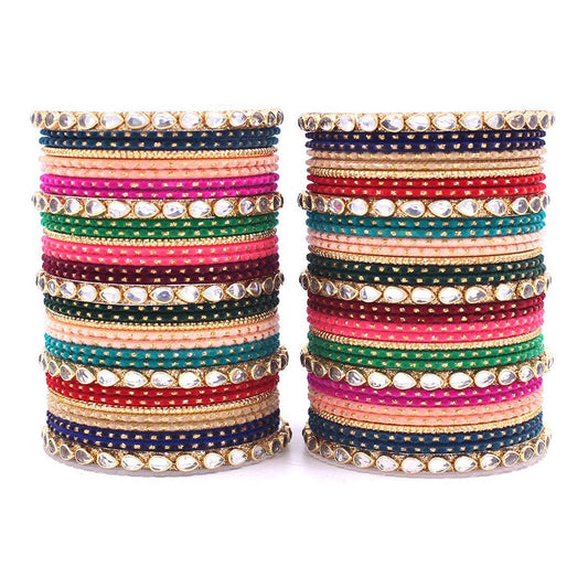 Set of 2 Multi Colour Bangle Set by T4 Jewels Multi T4 Jewels