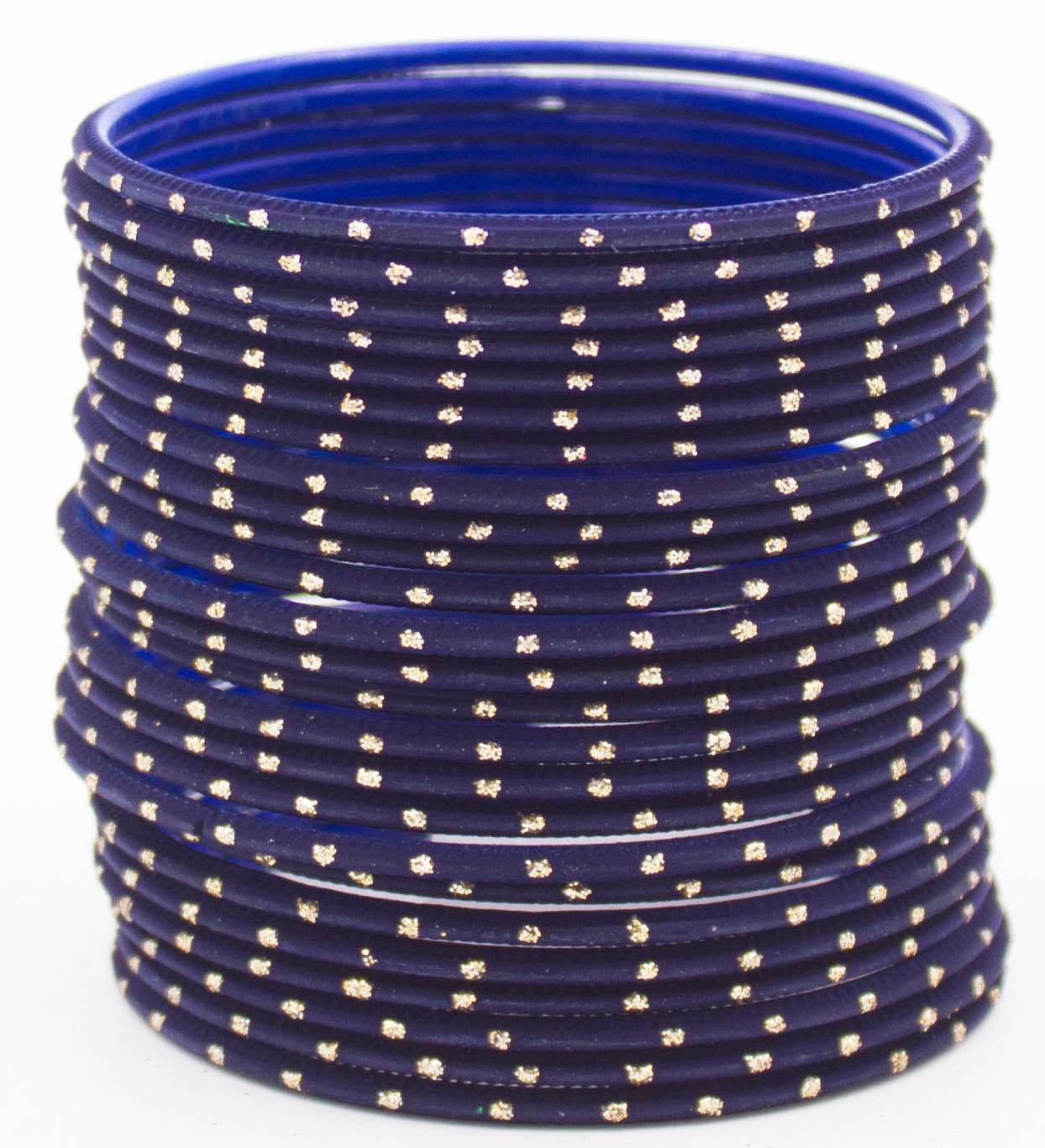 Set of 24 Plain Matte Textured Metal Bangles By T4 Jewels Plus Size Blue T4 Jewels