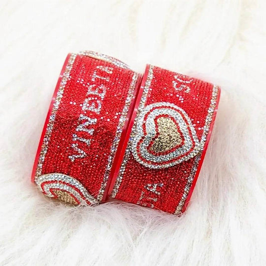 Beautiful Name Kada in Embossed Heart Design (Pack of 2) 2.8 T4 Jewels