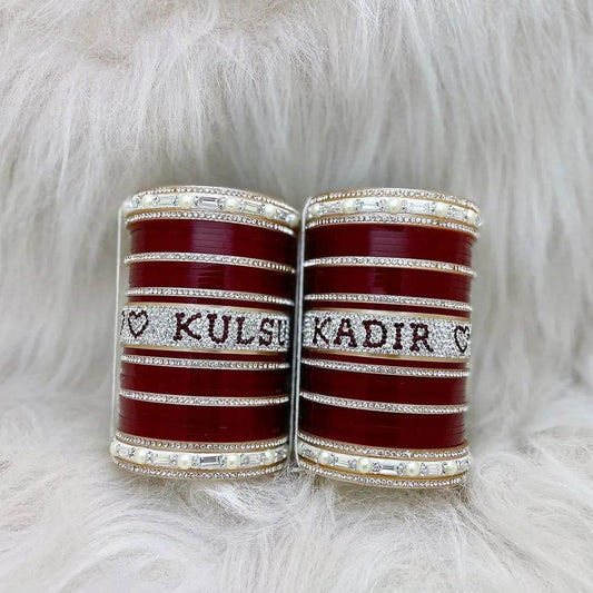 Bridal Name and Photo Punjabi Chura in Beautiful Design 2.8 T4 Jewels