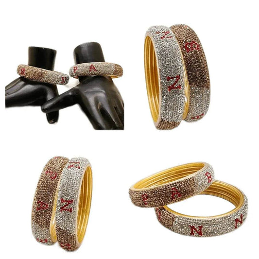Beautiful Name Initials Bridal Kada (Pack of 2) 2.8 T4 Jewels