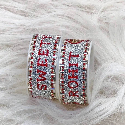 Name Bangle Pair in Best Design (Pack of 2) 2.8 T4 Jewels