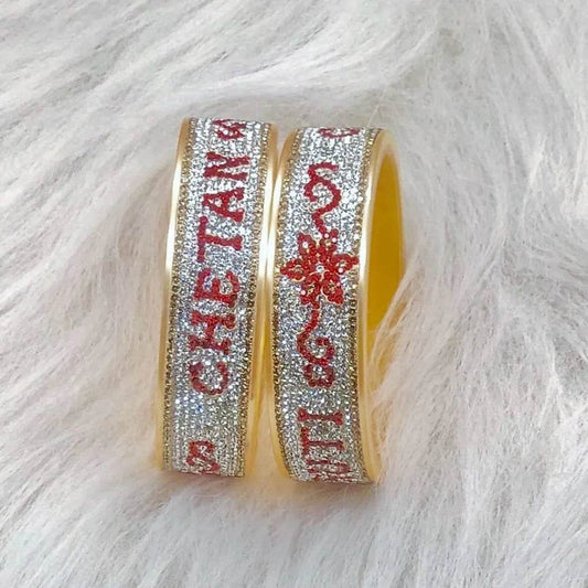 Best Personalized Name Bangles Pair (Pack of 2) 2.8 T4 Jewels