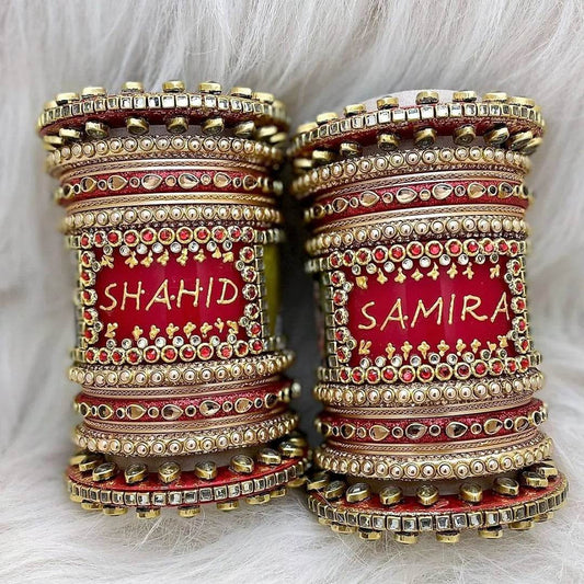 Beautiful Name Bridal Chura in Heavy Design 2.8 T4 Jewels