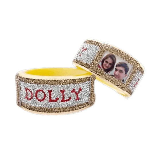 Name Photo Bangles Pair in Beautiful Design (Pack of 2) 2.8 T4 Jewels