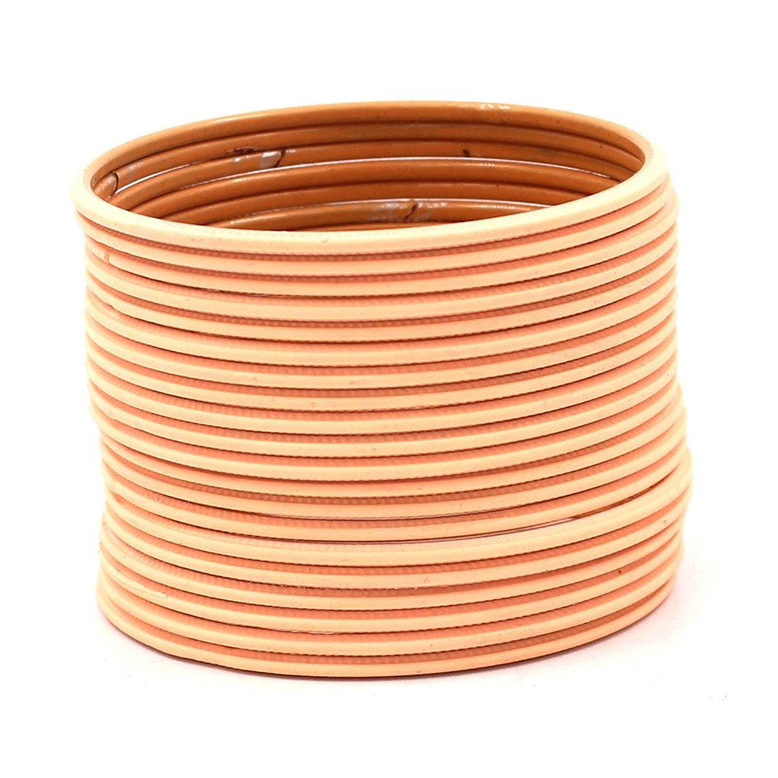 Set of 24 Matte Textured Bangles by T4 Jewels Peach T4 Jewels