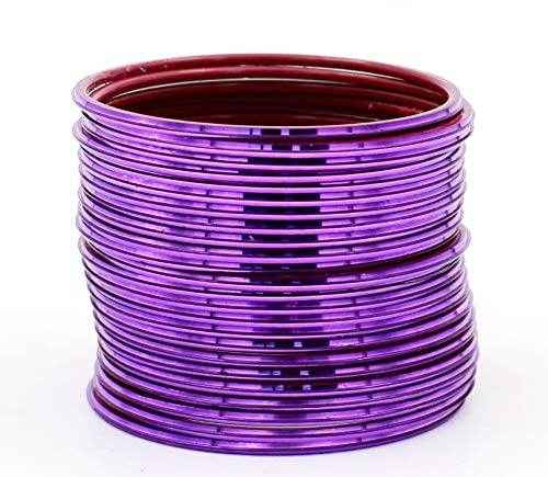 T4 Jewels Many Colors Glossy Metal Bangles (Pack Of 24).