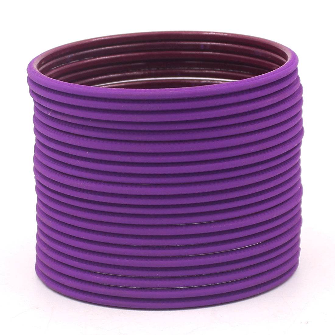 Set of 24 Matte Textured Bangles by T4 Jewels Purple T4 Jewels