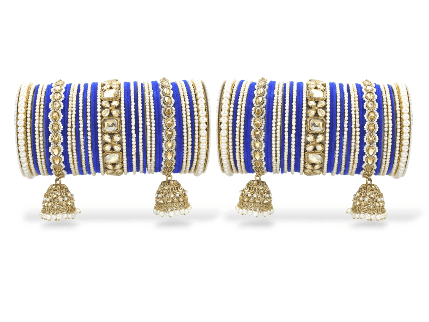Jhumki Bangle set with Pearl Kadas for two hands by T4 Jewels - T4 Jewels