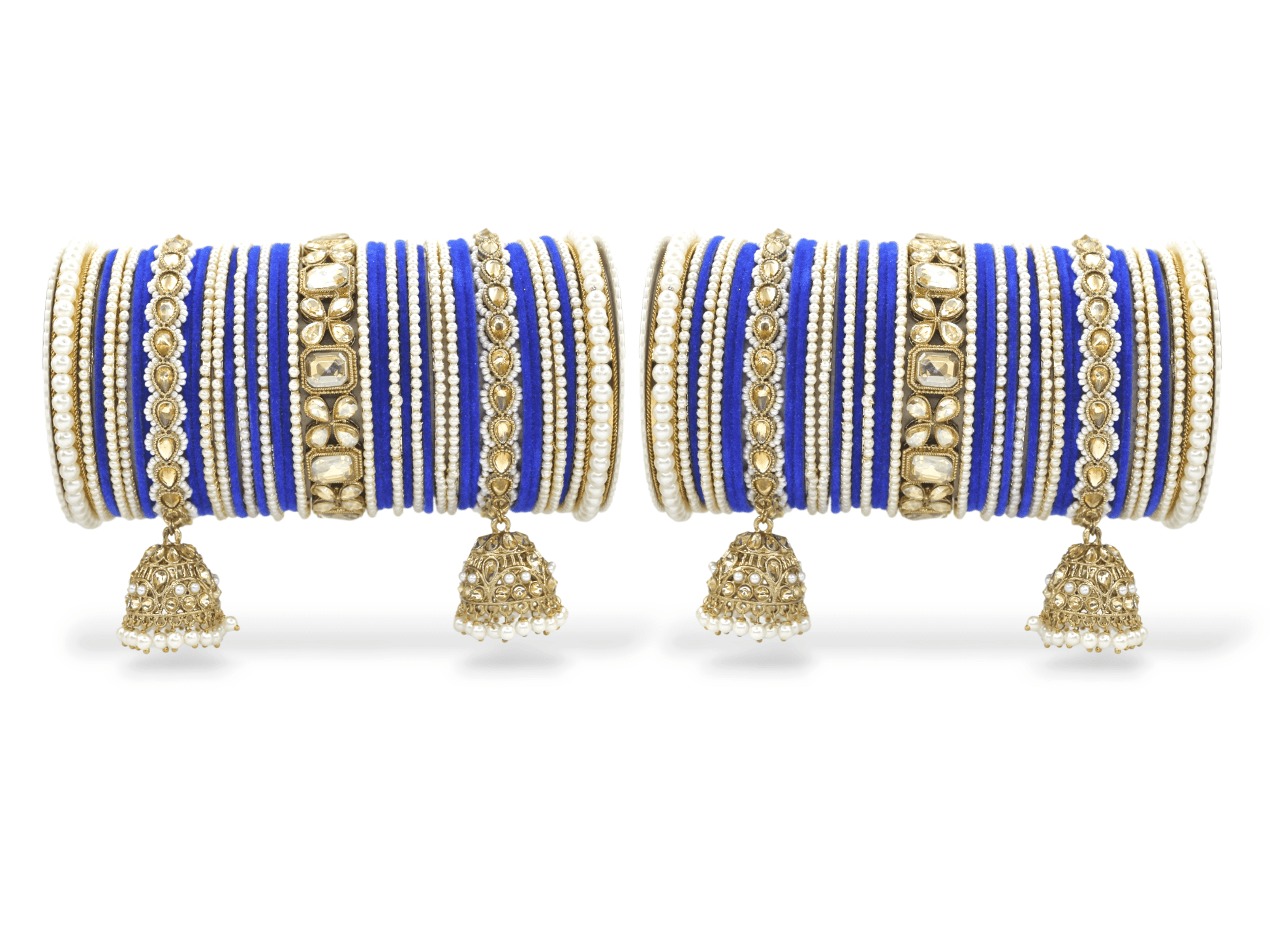 Jhumki Bangle set with Pearl Kadas for two hands by T4 Jewels - T4 Jewels
