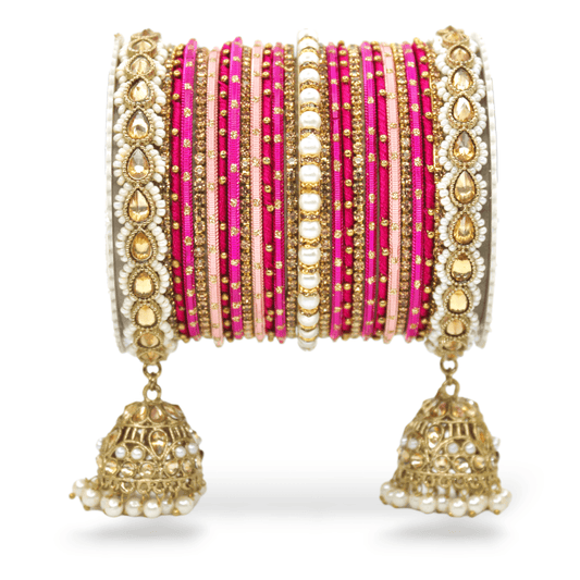 Bridal Jhumki Style Bangle set for two hands by T4 Jewels Rani T4 Jewels