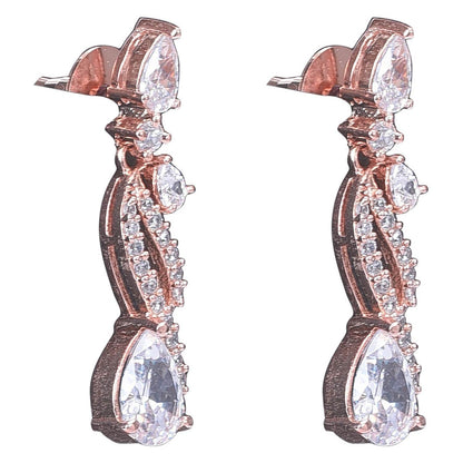Gleaming Handcrafted CZ Necklace Set - An Opulent and Glamorous Jewelry Piece T4 Jewels