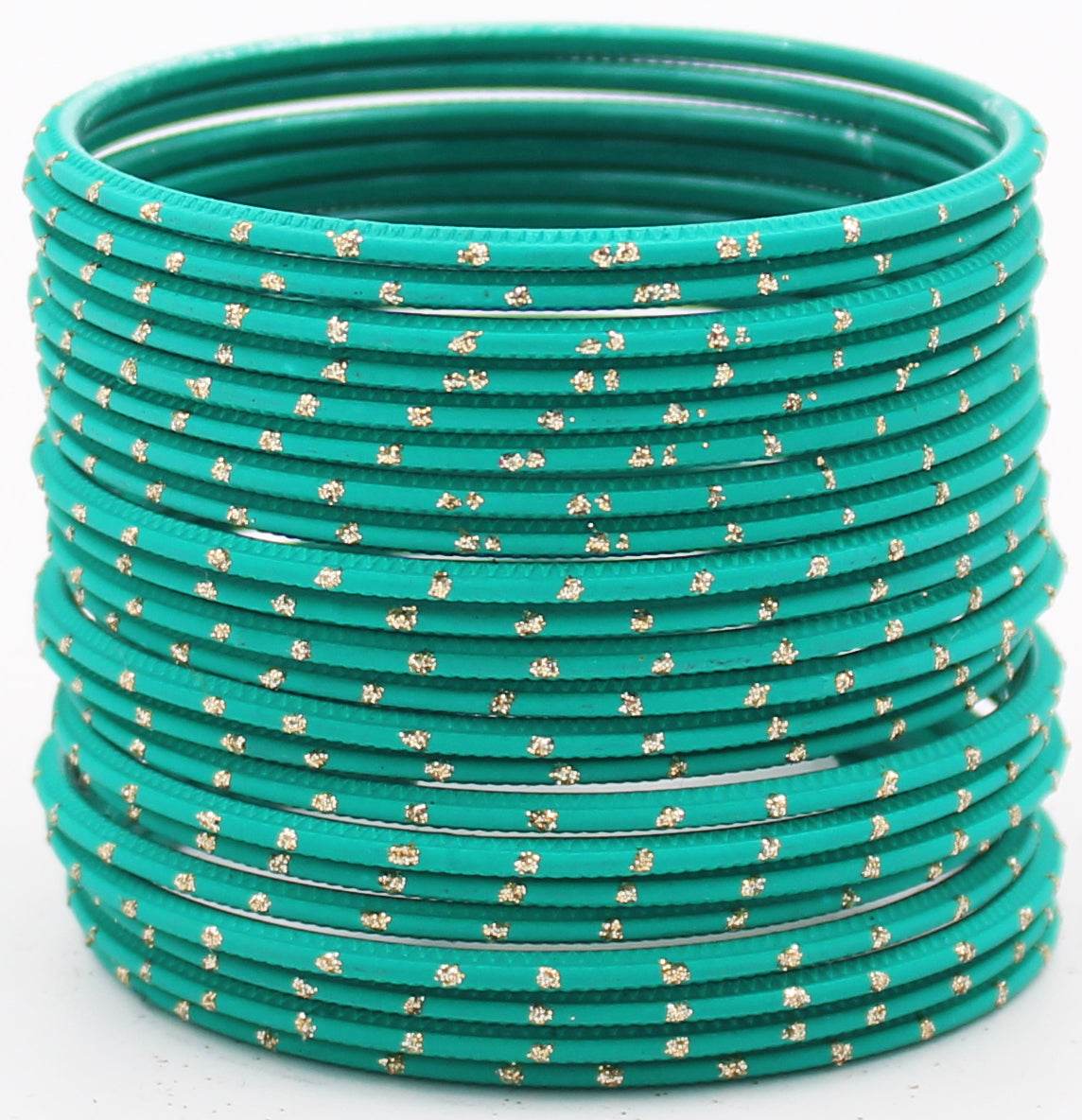 Set of 24 Plain Matte Textured Metal Bangles By T4 Jewels Radium T4 Jewels
