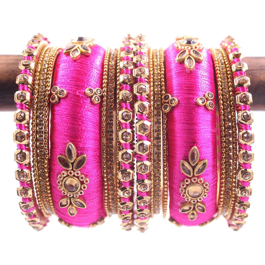 Traditional Thread Bangle set for Both hands by T4 Jewels Rani T4 Jewels