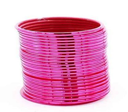 T4 Jewels Many Colors Glossy Metal Bangles (Pack Of 24).