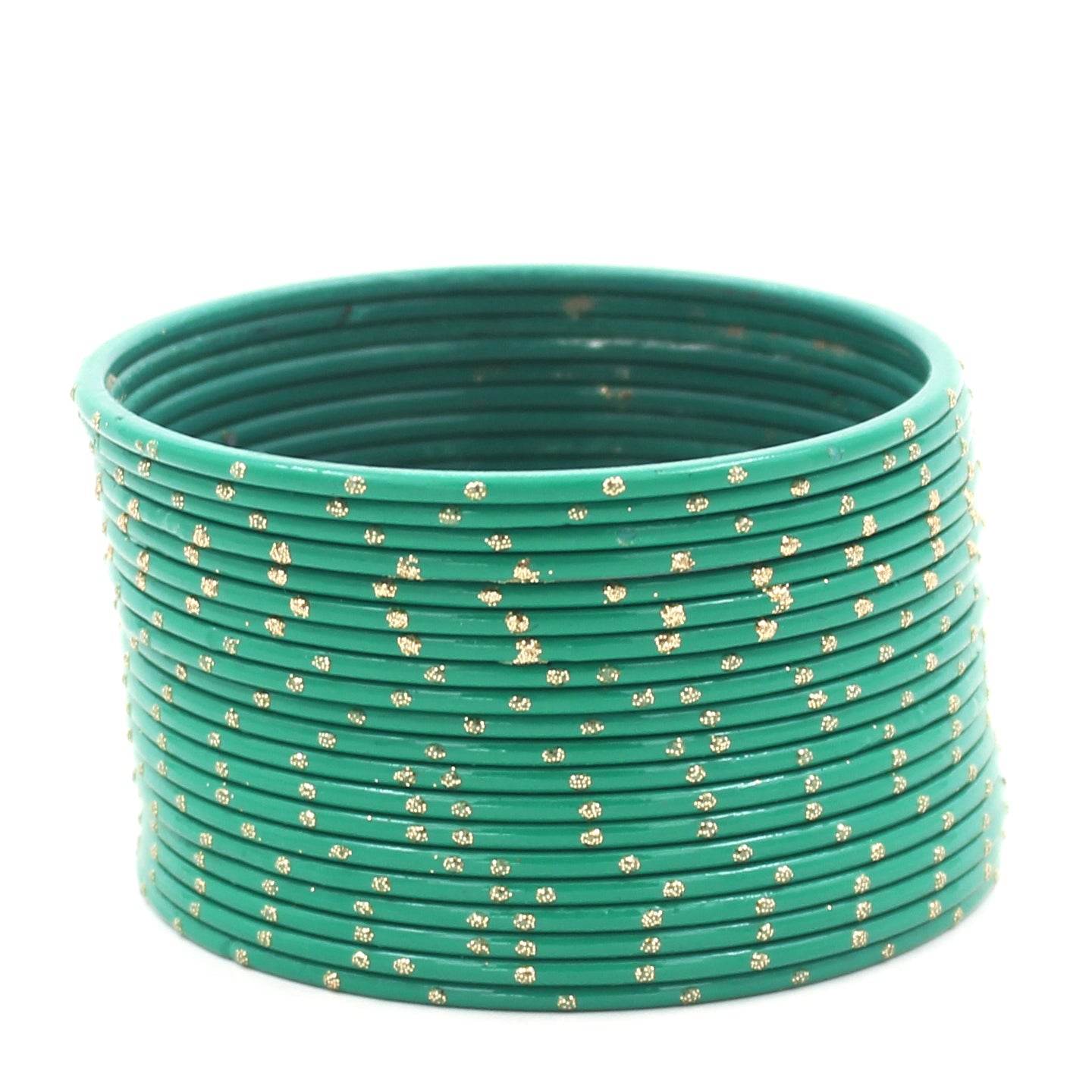 Set of 24 Matte Textured Bangles with Golden Boond by T4 Jewels Radium T4 Jewels