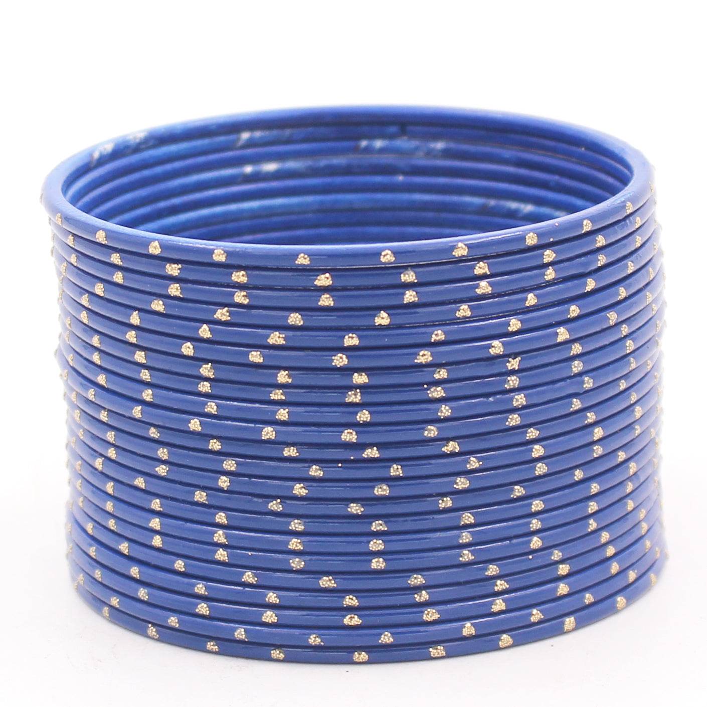 Set of 24 Matte Textured Bangles with Golden Boond by T4 Jewels Royal Blue T4 Jewels