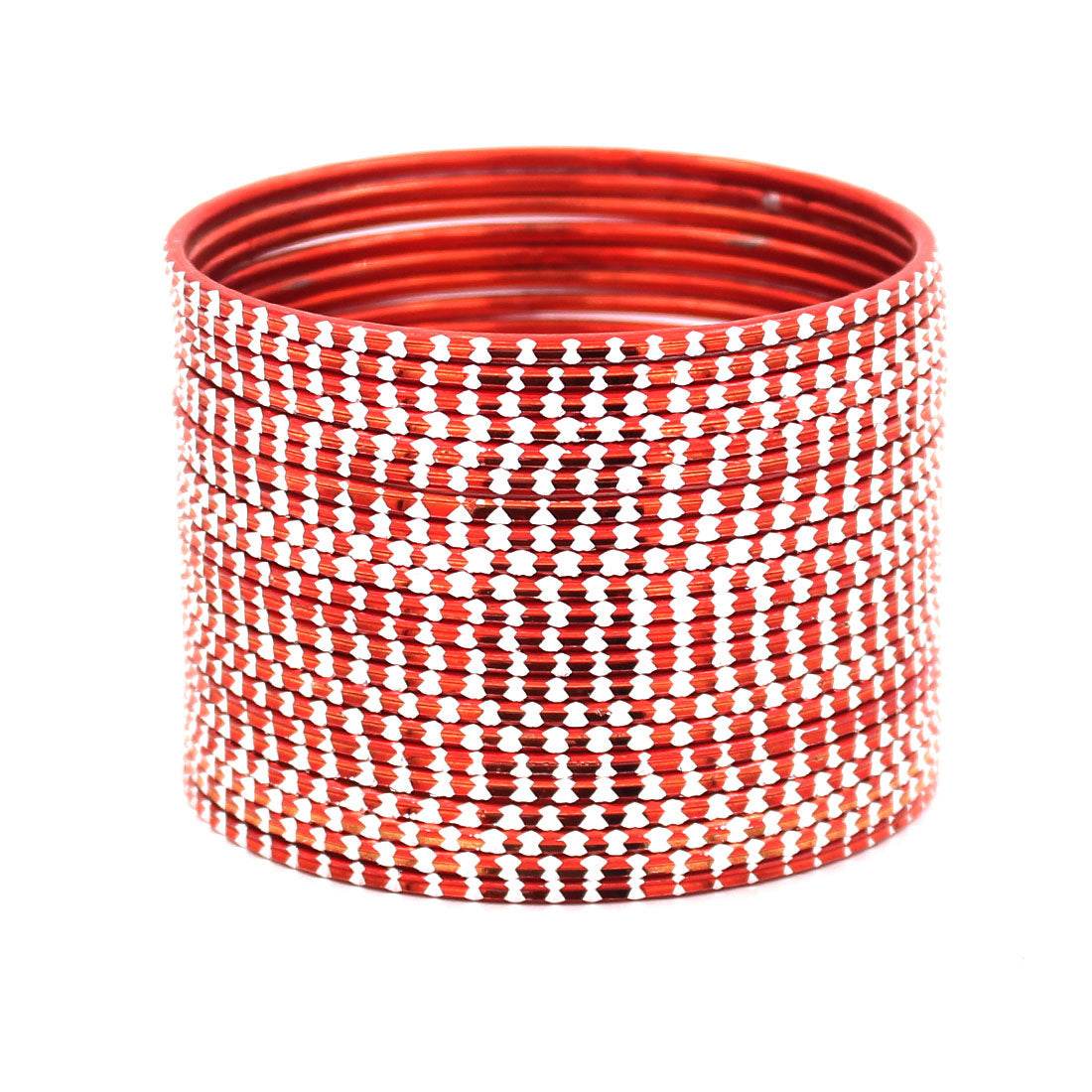 Set of 24 Shining Bangles with Cutting Design by T4 Jewels RED T4 Jewels