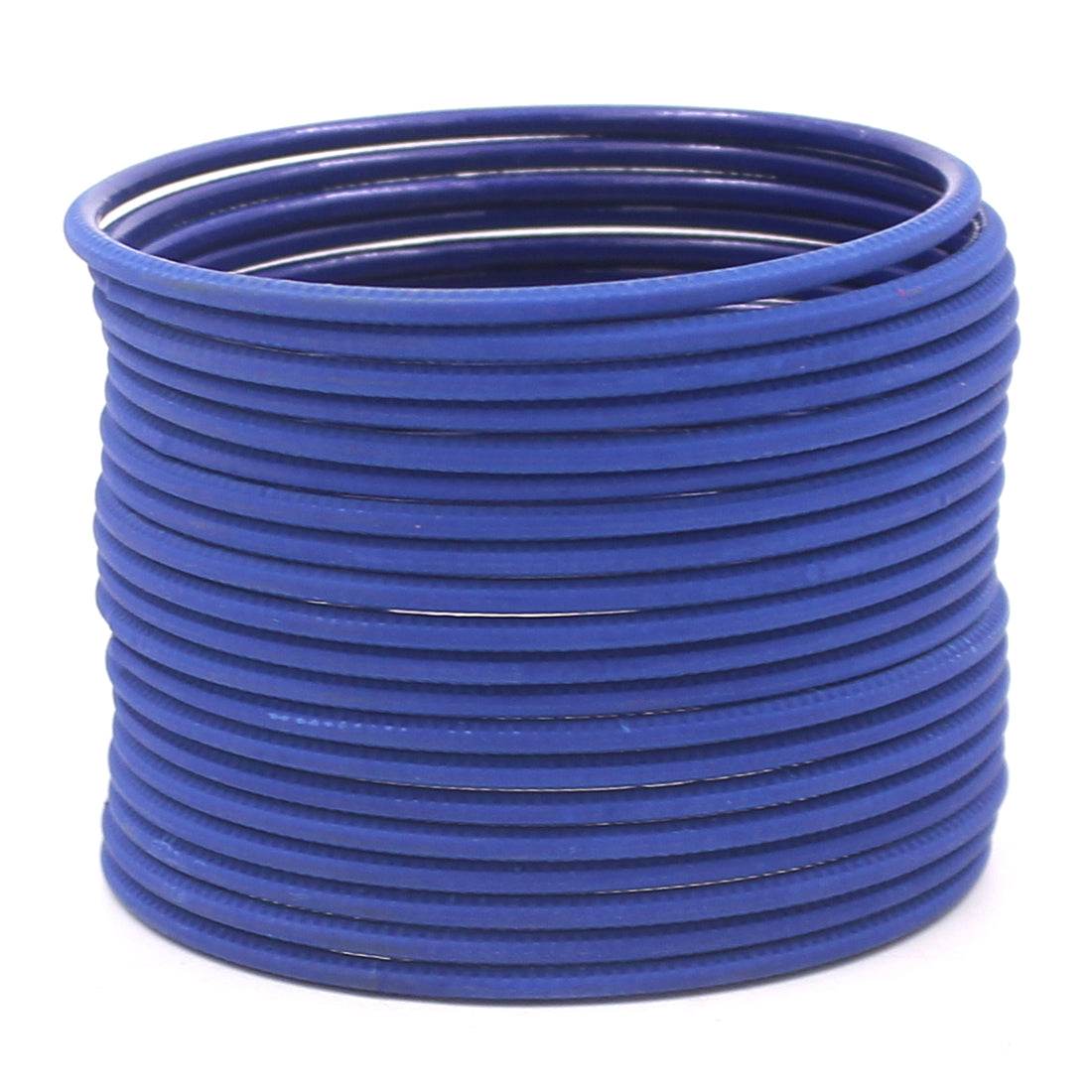Set of 24 Matte Textured Bangles by T4 Jewels Royal Blue T4 Jewels