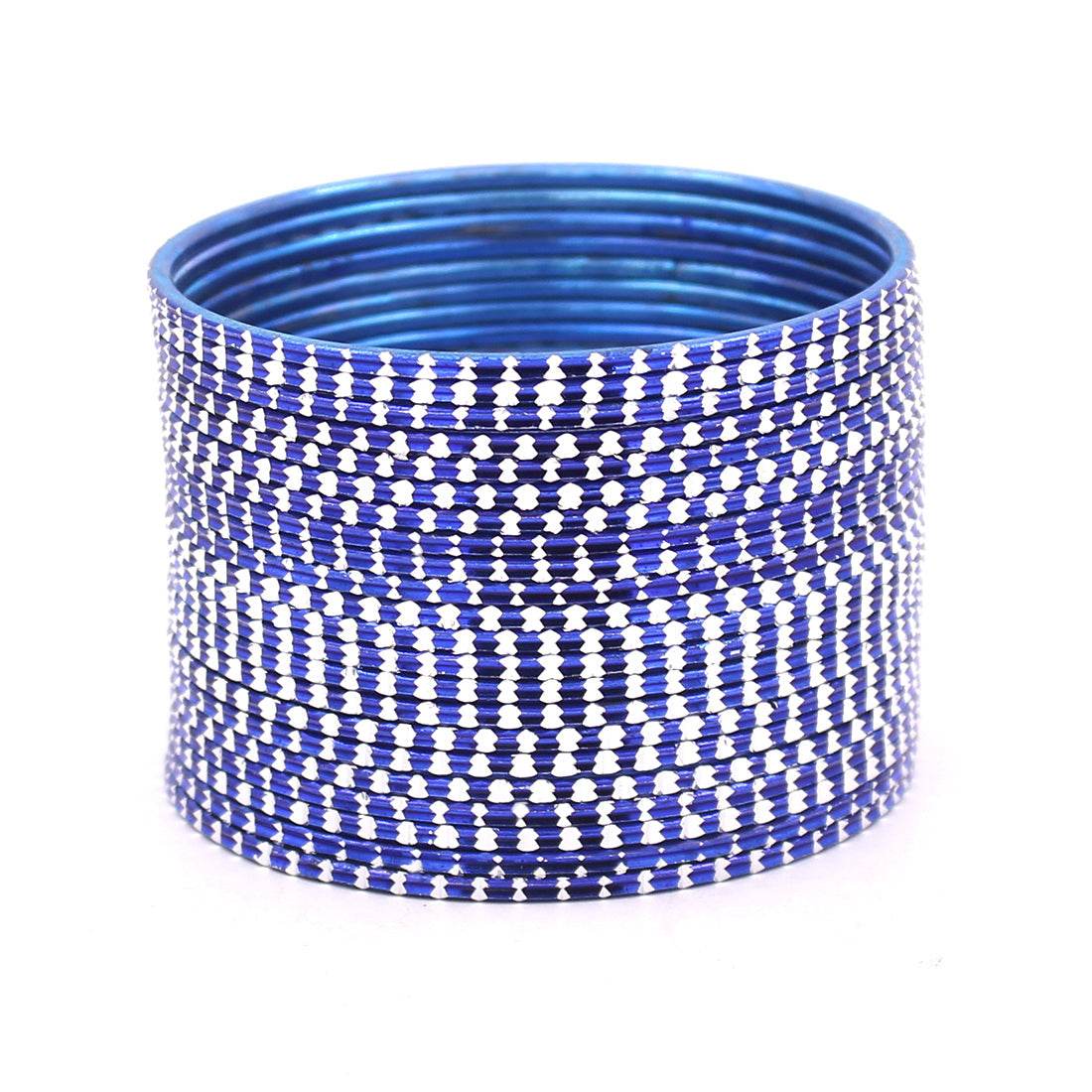 Set of 24 Shining Bangles with Cutting Design by T4 Jewels ROYAL BLUE T4 Jewels