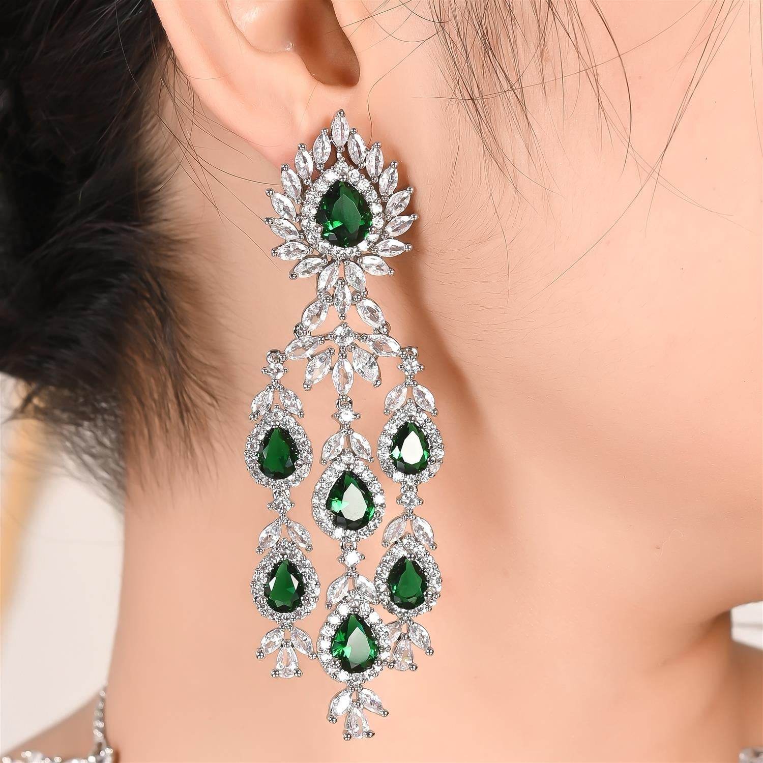 Cubic Zirconia Bridal Necklace Set T4 Jewels