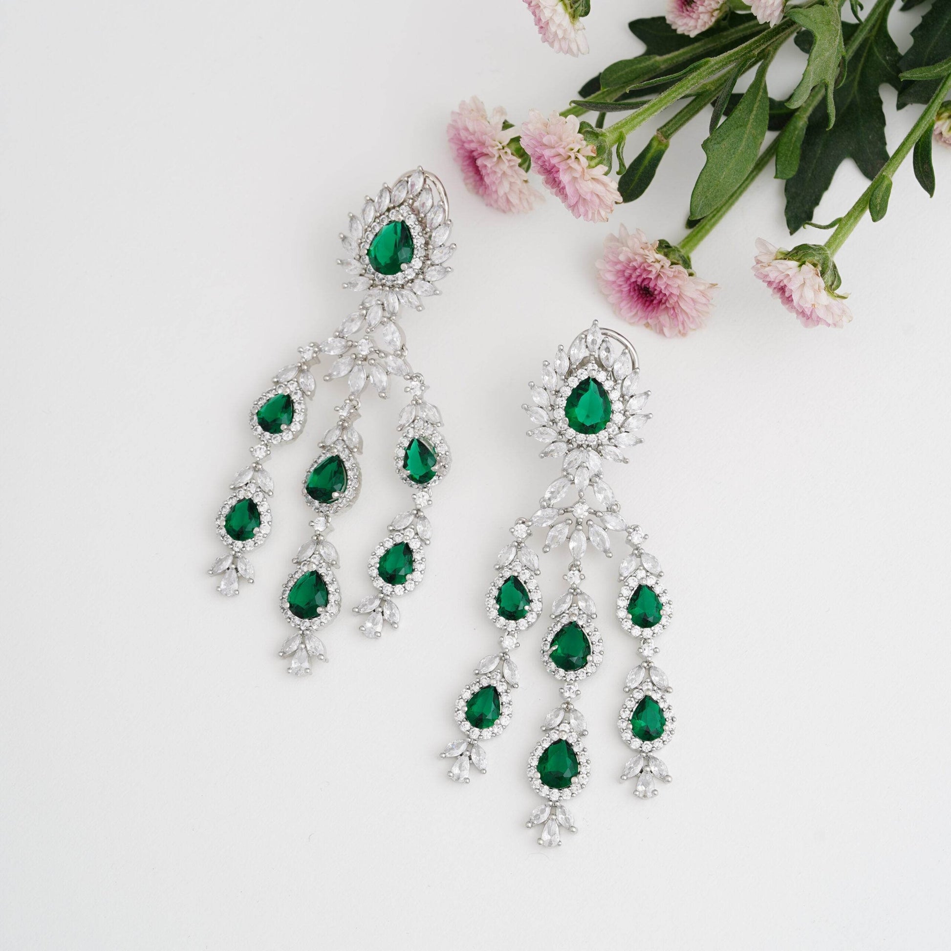 Cubic Zirconia Bridal Necklace Set T4 Jewels